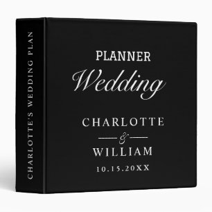 Vintage Black wedding Planner 3 Ring Binder