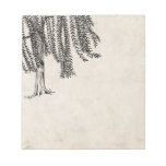 Vintage Black Weeping Willow Tree Notepad at Zazzle
