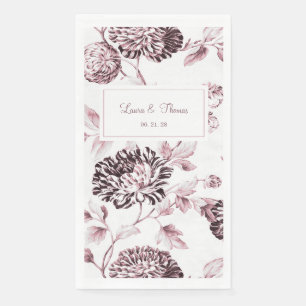 Vintage Black & White Blush Tone Floral Wedding Paper Guest Towels
