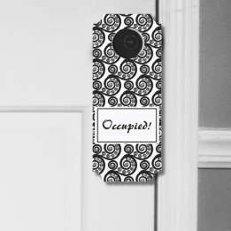 Vintage Black & White Botanical Fern Leaf Door Hanger