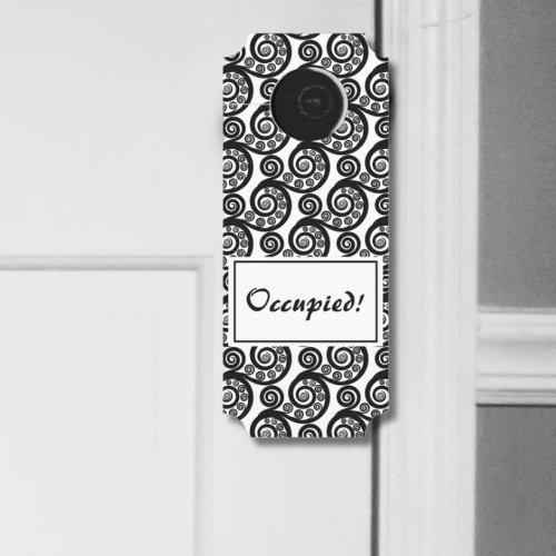 Vintage Black  White Botanical Fern Leaf Door Hanger