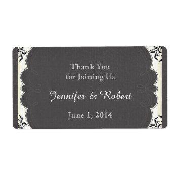 Vintage Black White Chalkboard Water Bottle Label by NoteableExpressions at Zazzle