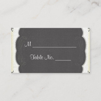 Vintage Black White Chalkboard Wedding Place Cards
