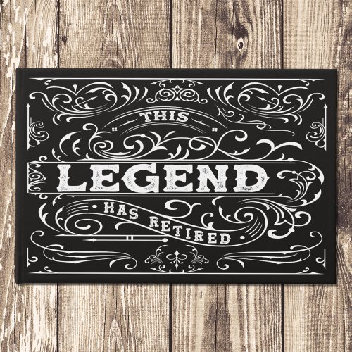 Vintage Black White Classic Legend Retirement