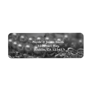Vintage Black & White Elegant Pearls Chic Wedding Label
