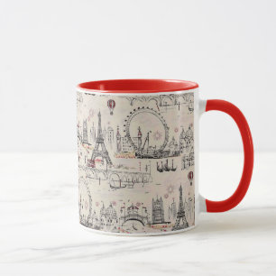Vintage Black & White Europe Images Mug