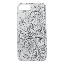Vintage Black & White Floral
