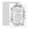 Vintage Black & White Floral Wedding Invitation