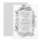 Vintage Black & White Floral Wedding Invitation