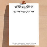 Vintage Black White Florist Botanical Flower Shop Letterhead<br><div class="desc">A vintage black and white Florist Botanical Flower Shop business logo design with your business details. Perfect for small and large corporate businesses. Professional and clean design.</div>