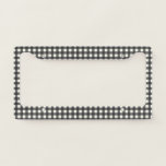 Vintage Black White Gingham Plaid  License Plate Frame<br><div class="desc">Cute Vintage Black and White Gingham Plaid License Plate Frame</div>