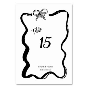 Vintage Black & White Hand-drawn Frame Wedding Table Number