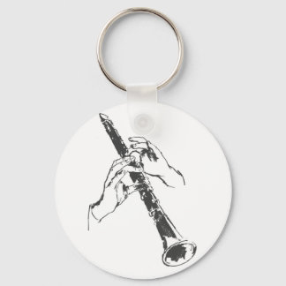 Vintage Black White Hands Clarinet Benny Goodman Keychain