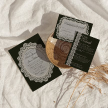 Vintage Black White Lace Doily Old Money Wedding 