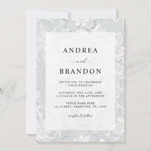 Vintage Black & White Lace Floral Wedding