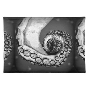 Vintage Black & White Nautical Octopus Tentacle Placemat
