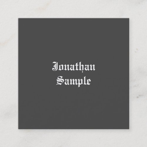Vintage Black White Nostalgy Template Professional Square Business Card