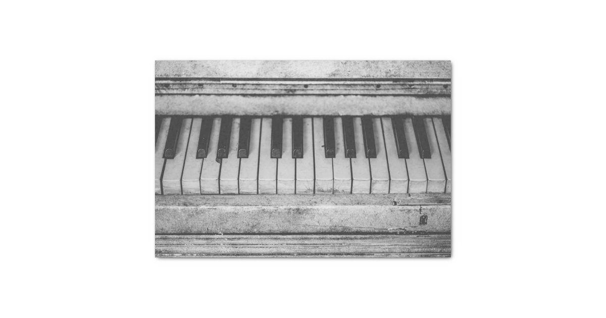 Vintage Black & White Piano Music Antique Keyboard Tissue Paper | Zazzle