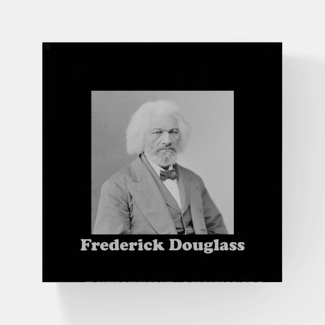 Vintage Black & White Portrait Frederick Douglass Paperweight (Front)