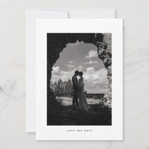 Vintage Black & White Rustic Boho Photo Wedding Save The Date