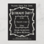 Vintage Black White Save The Date Retirement Party Announcement Postcard