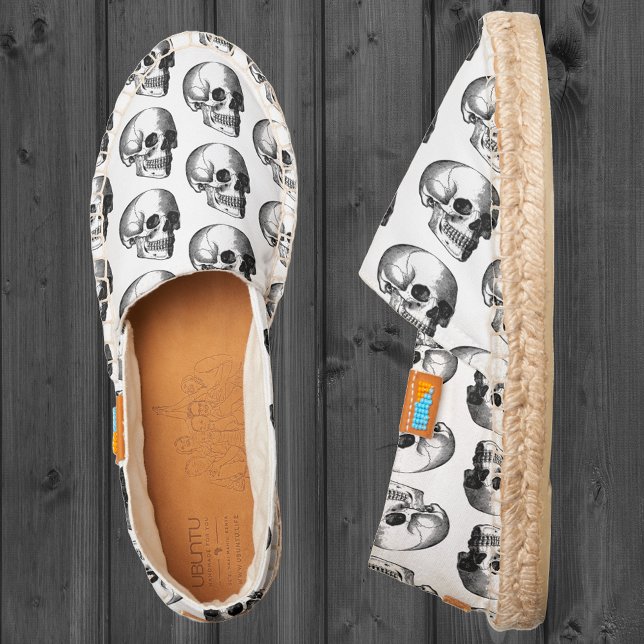Vintage Black White Skull Espadrilles (Creator Uploaded)
