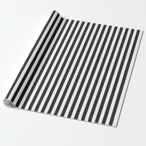 Vintage Black White Stripes Wrapping Paper