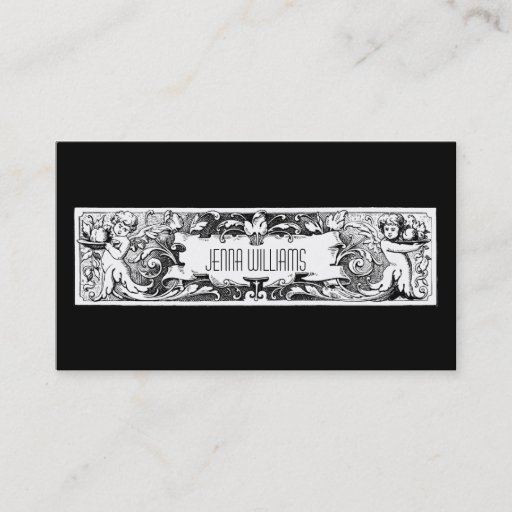 Customizable Vintage Black &amp; White Unique Business Cards