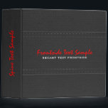 Vintage Black Worn-Out Faux Leather Look Binder<br><div class="desc">Vintage black worn-out leather look pattern,  avery binder customizable template. Simple and elegant design with stitching accents(digital image). Fully customizable text in red and very light gray,  but you can change text color. Available on many products. In 6 different colors,  but any color can be requested by email.</div>