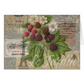 Vintage Blackberries & French Ephemera Art Collage (Front Horizontal)