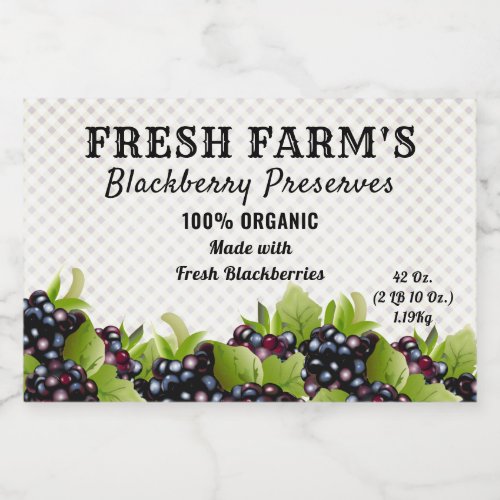 Vintage Blackberry Fruit Canning  Jar Label