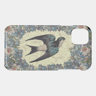 Vintage Blackbird Floral Swirl iPhone 11 Case