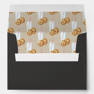 Vintage Blackboard Milk & Cookies Birthday Envelop Envelope