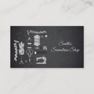 Vintage Blackboard Seamstress Business Card