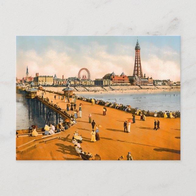 Vintage Blackpool Lancashire England Postcard (Front)
