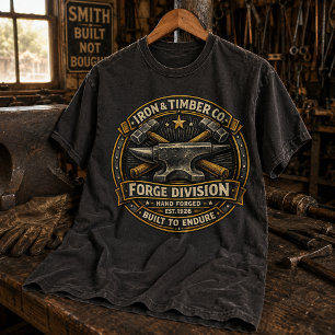 Vintage Blacksmith Anvil Forge Division T-Shirt