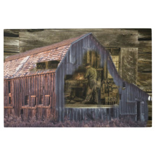 Vintage Blacksmith Shop Welder Metal Print