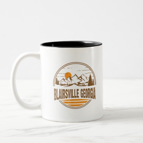 Vintage Blairsville Georgia Mountain Hiking Souve Two_Tone Coffee Mug