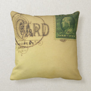 Vintage Blank Postcard  -Pillows Throw Pillow