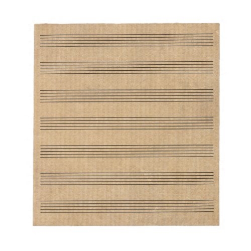 Vintage  Blank Sheet Music  7 Staves  Notepad