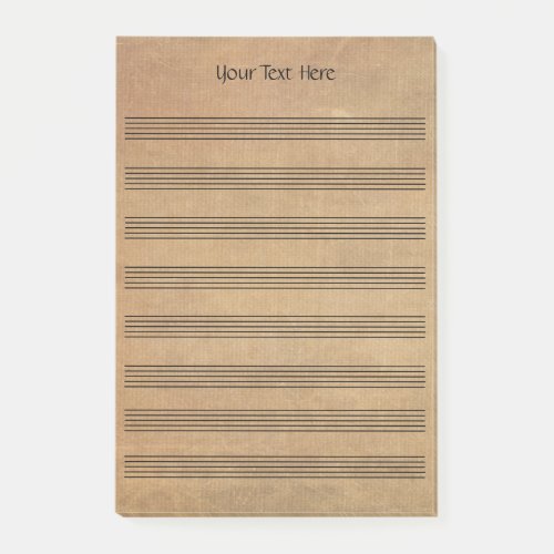 Vintage  Blank Sheet Music  8 Staves  Post_it Notes