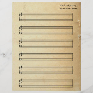 Vintage Blank Sheet Music  Piano Staves