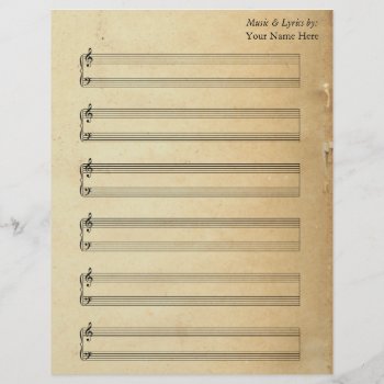 Vintage Blank Sheet Music  Piano Staves by GranniesAttic at Zazzle
