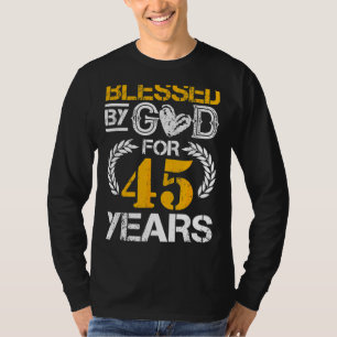 Vintage Blessed By God For 45 Years Happy 45th Bir T-Shirt