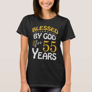 Vintage Blessed By God For 55 Years Old Happy 55th T-Shirt