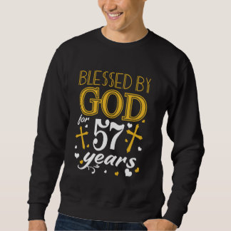 Vintage Blessed By God For 57 Years Happy 57th Bir Sweatshirt