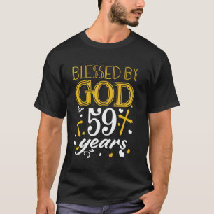 Vintage Blessed By God For 59 Years Happy 59th Bir T-Shirt