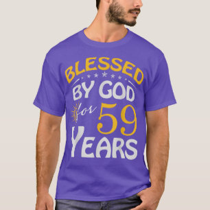 Vintage Blessed by God For 59 Years Old Happy 59th T-Shirt