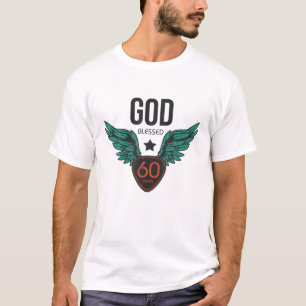 Vintage Blessed By God For 60 Years Happy 60Th Bir T-Shirt