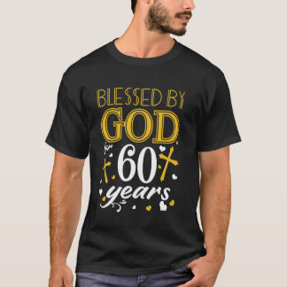 Vintage Blessed By God For 60 Years Happy 60th Bir T-Shirt
